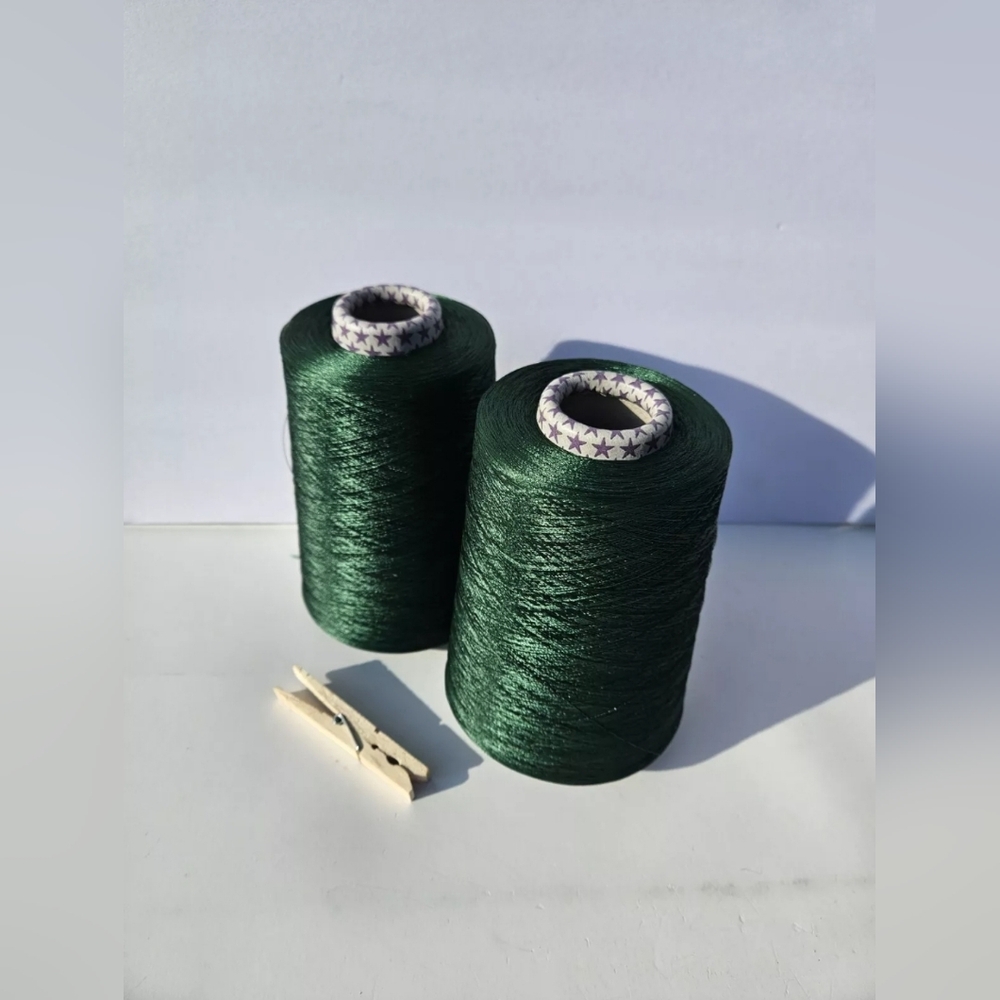 Embroidery Thread Bulk Spool Christmas Green Sewing 2 Pack NOS Filtex 4134 2lbs